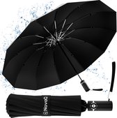 NovaQ Stormparaplu Opvouwbaar met Beschermhoes - Grote Paraplu 115 CM XL - Automatisch Uitklapbaar - Windproof tot 100 KM P/U - Incl Luxe Hardcase