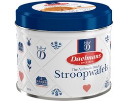 Daelmans Stroopwafels in Delfts Blauw blik - 230 gram per blik - 8 Stroopwafels per blik Daelmans Stroopwafels in Delfts Blauw blik - 230 gram per blik - 8 Stroopwafels per blik