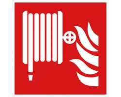 10 Stickers van 10 cm | Brandhaspel Brandbeveiliging Sticker ISO7010 F002