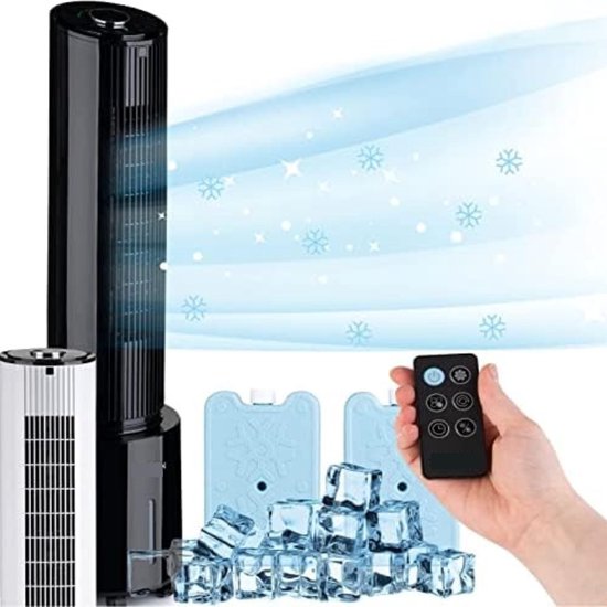 Foto: Lifetime air aircooler met koelelementen ventilator luchtbevochtiger en luchtkoeler mobiele airco zonder slang air cooler 55db afstandsbediening en timer watertank 4l 22 x 24 x 535 cm