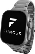 Fungus - Smartwatch bandje - Geschikt voor Apple Watch 42 / 44 / 45 / 49 mm - Series 1 2 3 4 5 6 7 8 9 SE Ultra iWatch - Metaal - Gepolijst - Zilver