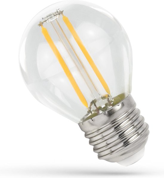 Spectrum - Lampe LED G45 - Culot E27 - Filament 1W - Lumière blanche  brillante 4000K