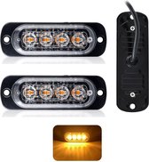 VCTparts Grill Stroboscoop Flitsers Oranje / Geel LED Zwaailichten (set) [Grillflitsers - Bumperflitsers]