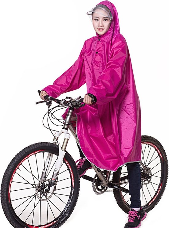 Fuegobird - Poncho Rain Poncho - Vélo Marche Moteur - Poncho Plein air - Poncho de Qualité - Taille unique - Rose Rouge