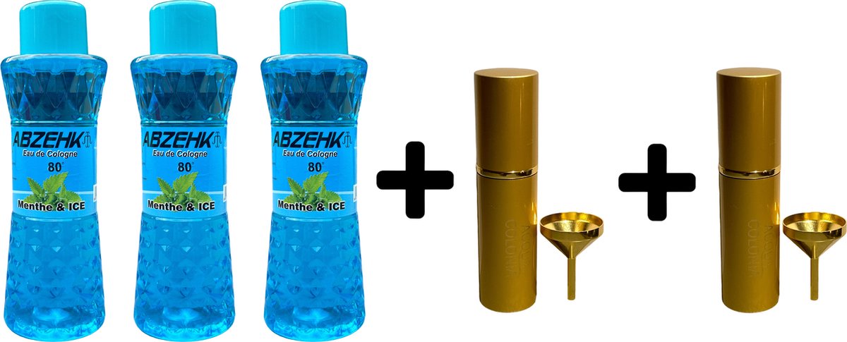 Goedkoopste Abzehk Eau de Cologne Menthe & Ice 400ml 3x Parfumverstuiver 2x