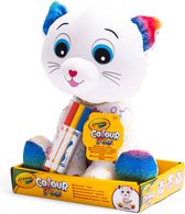 Crayola - Peluche Color Me, Peluche à colorier avec 3 Feutres, Chaton, Activité créative et cadeau pour Enfants, à partir de 3 ans