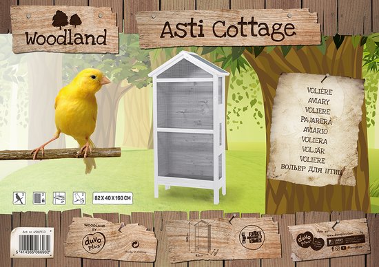 WOODLAND VOLIÈRE ASTI COTTAGE 82x40x160cm
