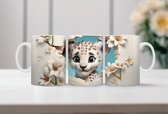 3D koffiemok Cheetah Mug Wrap1