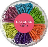 Grote gesorteerde gekleurde paperclips, verschillende kleuren, 150 stuks van CALCUSO