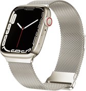 By Qubix - geschikt voor Apple watch bandje - 38mm - 40mm - 41mm - Sterrenlicht / Starlight - Extra sterke RVS magneetsluiting - Smartwatch bandje