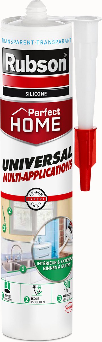Rubson Universal bouwkit 280 ml Transparant | Hoogwaardige Allround Kit voor Bouw- en Renovatieprojecten | Geschikt voor Diverse Materialen | Duurzaam & Weerbestendig | Voor Afdichten, Vullen en Monteren | Eenvoudig aan te brengen en Sneldrogend.