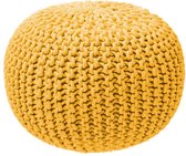 Knitted Pouf mosterd