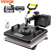 Vevor Transferpers - Hittepers - Heat press machine - 5 in 1 Professionele Heat Press - Snijplotter - Digitaal LCD Display