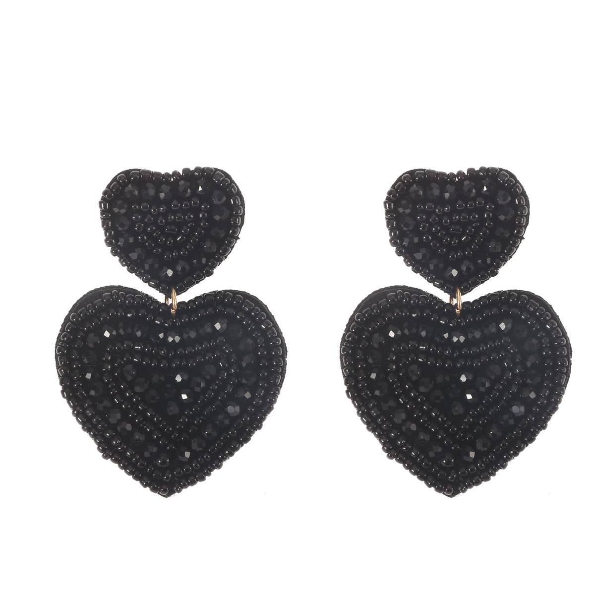 The Jewellery Club - Nove earrings black - Oorbellen - Dames oorbellen - Kralen oorbellen - Zwart - 4,5 cm - The Jewellery Club