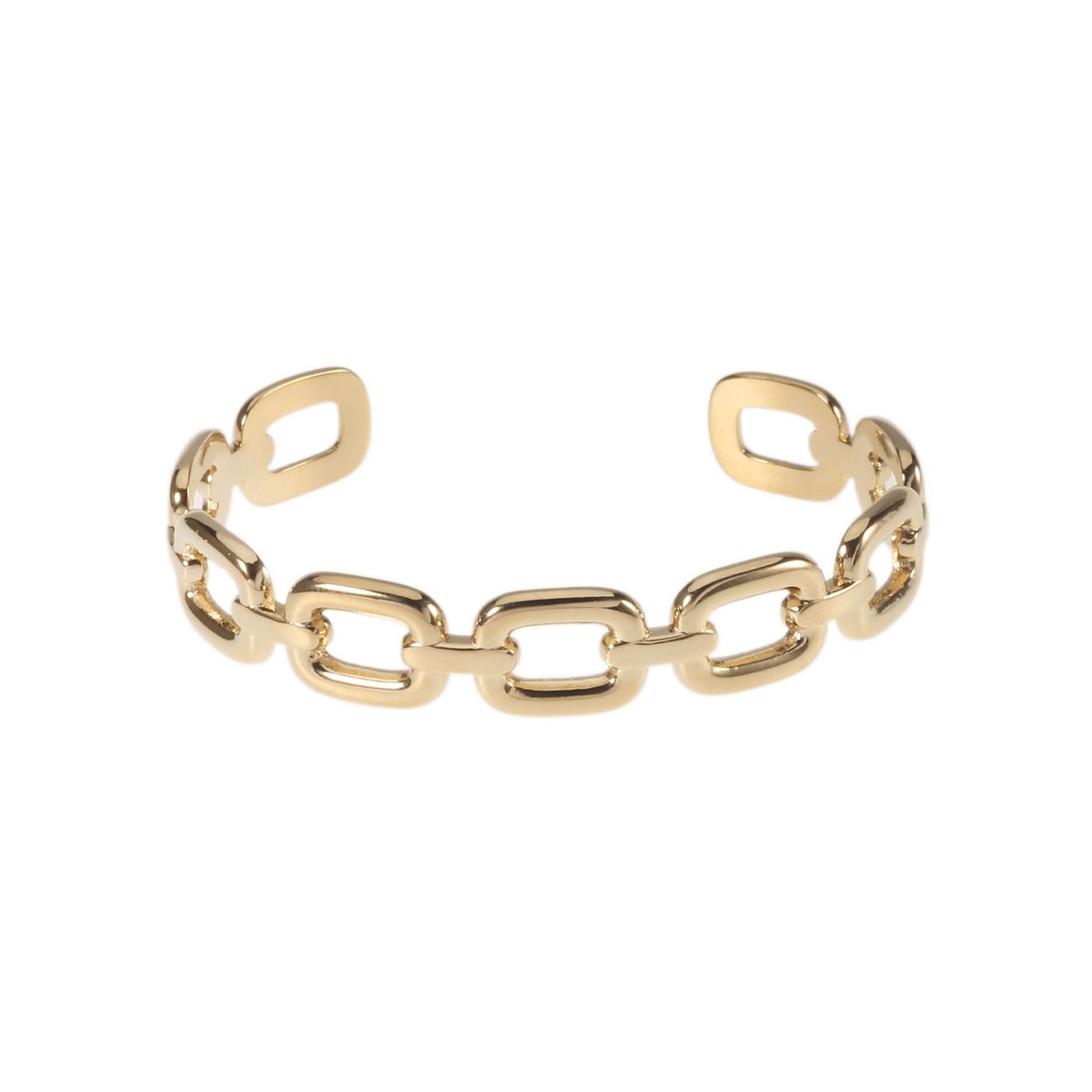 The Jewellery Club - Lon bracelet - Armband - Dames armband - Platte schakel armband - Stainless steel - Goud