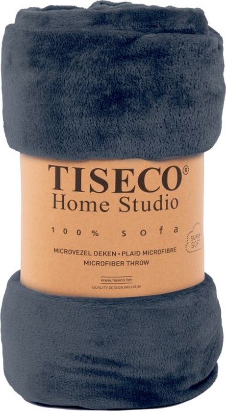 Tiseco Home Studio - Plaid COSY - microflannel - 220 g/m² - 240x220 cm - Blue signa