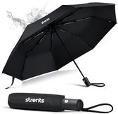 Strents® Parapluie tempête pliable - Parapluies de tempête - Pliable - Ø 110 cm - Coupe-vent jusqu'à 100 km/h - Grand parapluie - Automatique - Zwart