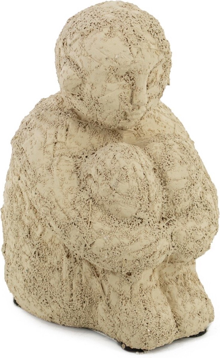HomeBound by KY | Aardewerk beeldje peinzer rustique | 7,5x6,5x10cm | beeldje aardewerk mens