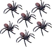 Chaks nep spinnen 15 cm - 3x - zwart/bruin - stretchy tarantula - Horror/griezel thema