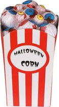 Halloween/Horror deco artikel - popcorn bakje met oogballen - 8 x 16 cm