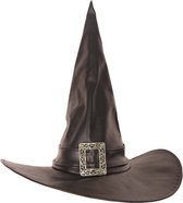 Verkleed heksenhoed - zwart - voor volwassenen - Luxe Halloween hoofddeksels
