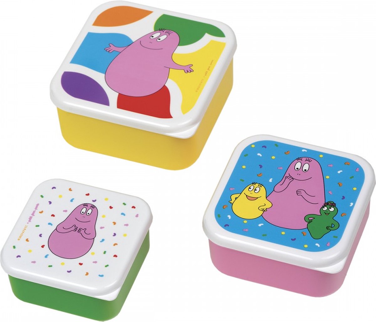 Goedkoopste Barbapapa lunch box 3 stuks in elkaar 12/12/5 cm