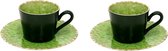 Costa Nova Riviera kofffiekop & schotel Tomate Groen set van 2 - 11,7 cm