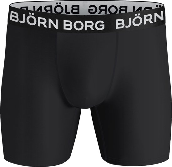 Björn Borg Performance boxers - microfiber heren boxers lange pijpen (1-pack) - zwart - Maat: