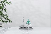 Kleine Nabawi-moskee Beeldje – 12*17 cm – Goud/Zilver