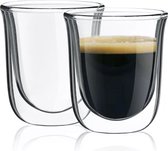 Boysan® Dubbelwandige glazen - 70 ml - 8 stuks - Koffieglazen - Drinkglas - Theeglazen - Espresso glazen - Drinkglazen