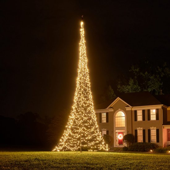 Fairybell LED Buiten Kerstboom voor in de vlaggenmast - 10 meter - 2000 LEDs - Warm wit - Fairybell