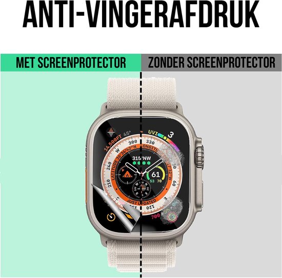 Screenprotector geschikt voor Apple Watch Ultra - 49 mm Screen Protector - Podec - 8 Stuks