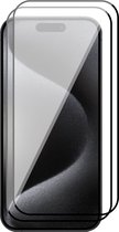 Screenprotector geschikt voor iPhone 15 Pro - 2x Gehard Glas Screen Protector FullGuard