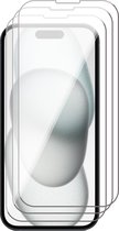 Screenprotector geschikt voor iPhone 15 - 3x Gehard Glas Screen Protector GlassGuard