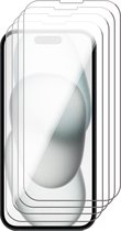 Screenprotector geschikt voor iPhone 15 Plus - 4x Gehard Glas Screen Protector GlassGuard