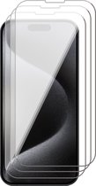 Screenprotector geschikt voor iPhone 15 Pro Max - 3x Gehard Glas Screen Protector GlassGuard