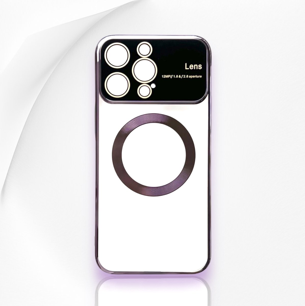 iPhone 15 Pro Paars Hoesje - Luxe MagSafe Case met Camera Bescherming - Ultieme Lens Bescherming Backcover - Luxe Stevig Hoesje van Premium Kwaliteit.