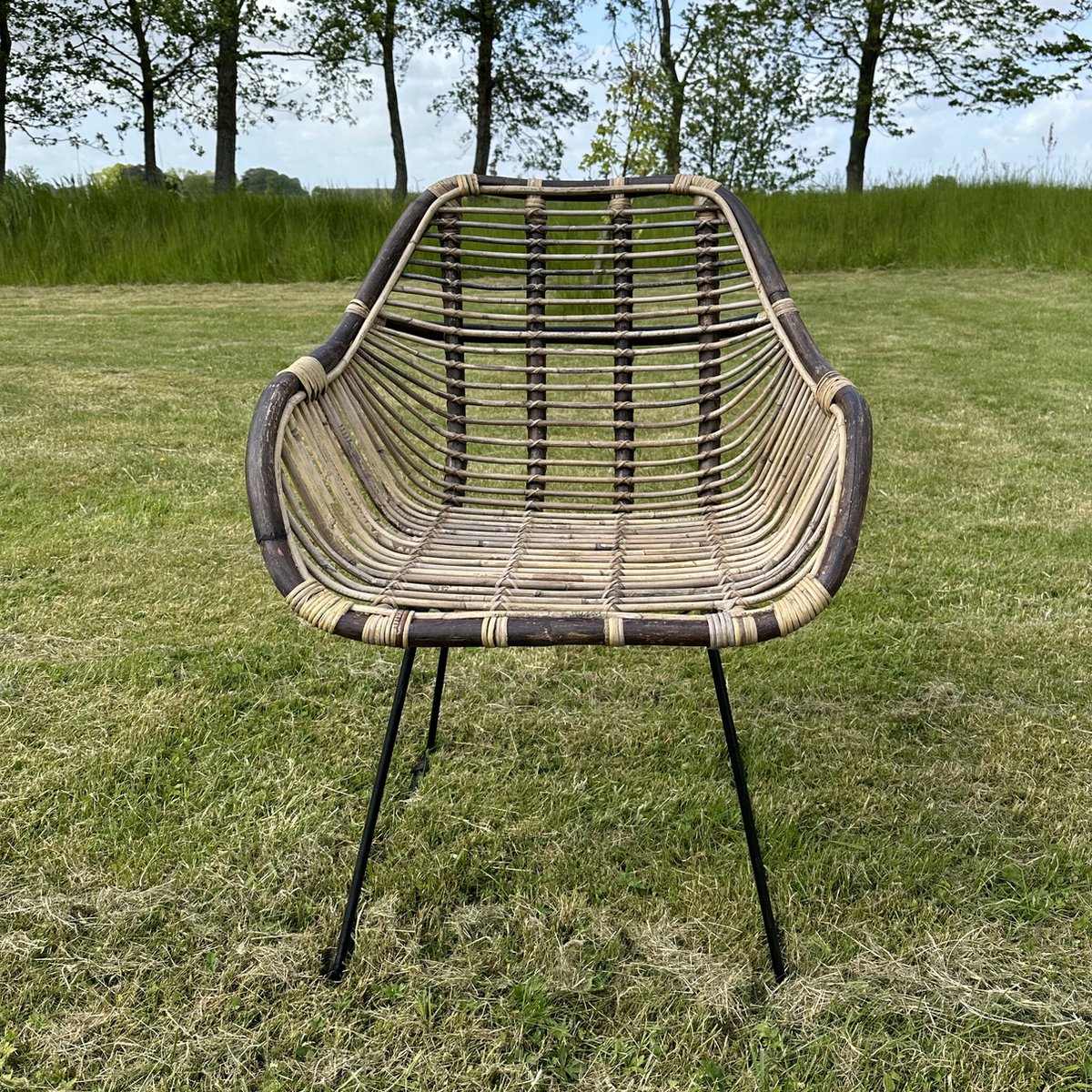 Sweet Living Rotan Kuipstoel Licht Bruin 65x55xH80 cm