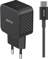 Chargeur USB-C avec câble 25W 3,4A | Chargeur rapide pour téléphone | Chargeur adapté pour iPhone, Samsung et Universal - Zwart