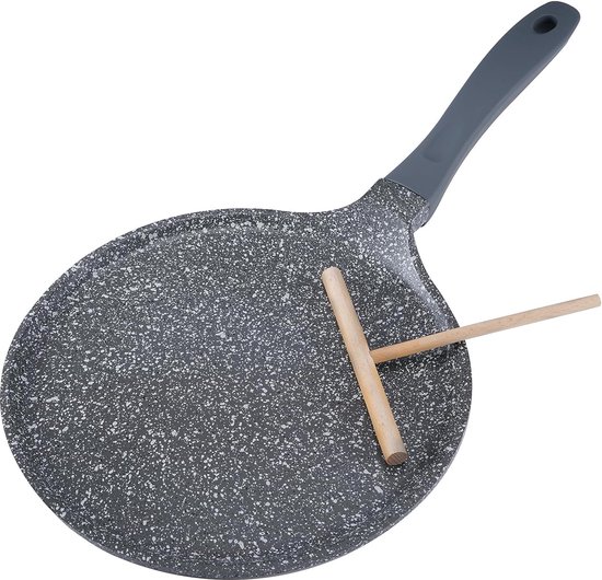 Crêpière électrique 3000W - Plaque 40cm Antiadhésive, Température Réglable 50-300°C, Avec Spatule Bois