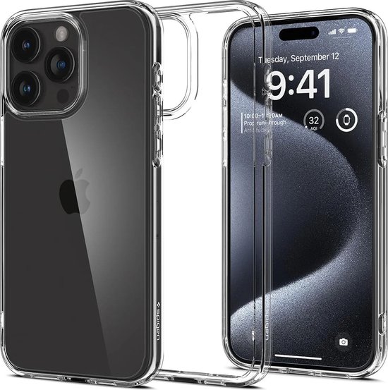 Spigen Geschikt voor Apple iPhone 15 Pro - Ultra Hybrid - Back Cover Hoesje - Transparant