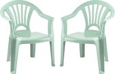 Plasticforte Kinderstoel - 4x - kunststof - mintgroen - 35 x 28 x 50 cm - tuin/camping/slaapkamer
