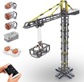 Kit de construction de grue de construction de grue à tour radio RC | Compatible LEGO Technic | Grue | Camion | 1769+ Bouwstenen | Télécommandé | Jouet Brick Lighting®
