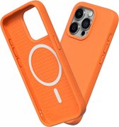 Rhinoshield Solidsuit Hoesje Geschikt voor Apple iPhone 15 Pro | Compatibel met MagSafe | Shockproof Back Cover | Neon Orange