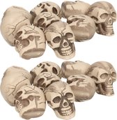 Horreur/Halloween crânes/crânes - 27x - blanc/noir - plastique - 5 cm