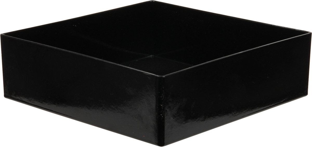 Othmar Decorations dienblad/plateau/tray - zwart - 20 x 20 cm - kunststof - vierkant