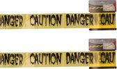 Markeerlint/afzetlint - 2x - Caution Danger - 9M - geel/zwart - kunststof