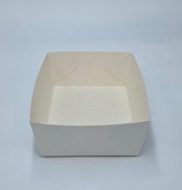 Milba klein snackbakje gemaakt van wit karton wegwerpservies