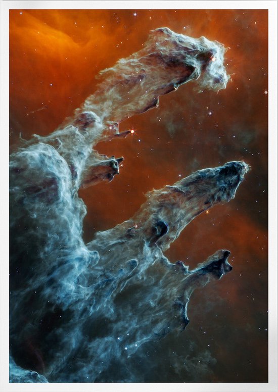 Webb's Pillars Of Creation MIRI | Space, Astronomie & Ruimtevaart Poster |