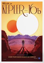 Relax At Kepler-16B | Space, Astronomie & Ruimtevaart Poster | A3: 30x40 cm